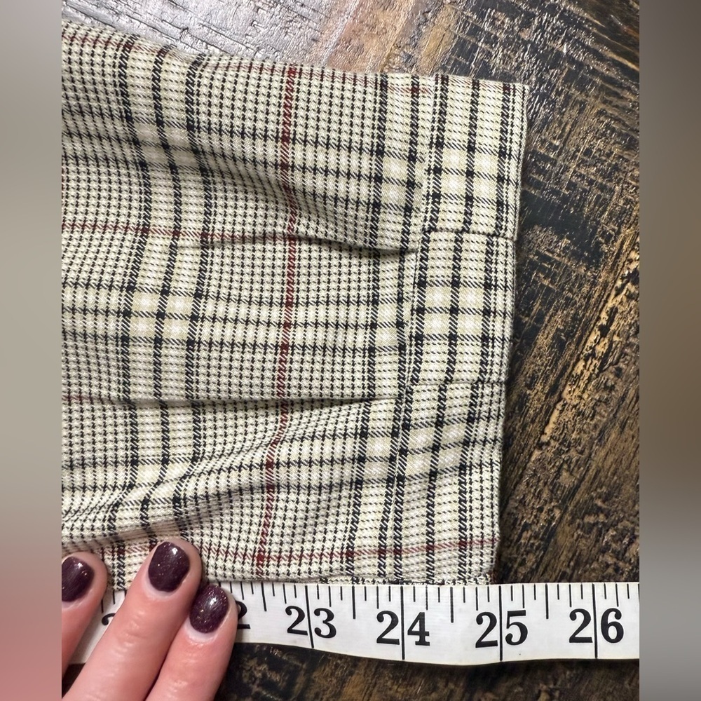 Full Tilt Black and Cream cuffed Plaid Trouser Pants - Picture 6 of 10